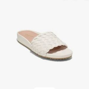 Cole Haan Women's Grand Series Size 8 White Woven Slide Cushioned‎ Sandals